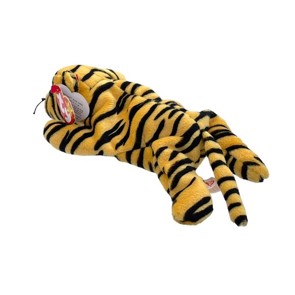 TY Beanie Babies Baby STRIPES the BENGAL TIGER Cat PVC Pellets RETIRED Vintage - Picture 5 of 14